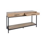 CONSOLLE SQUARED PIANO ROVERE STRUTTURA NERA - immagine 3