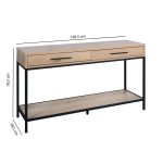 CONSOLLE SQUARED PIANO ROVERE STRUTTURA NERA - immagine 4