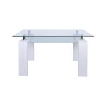TAVOLO RENEE 2 PIANI VETRO GAMBE BIANCHE