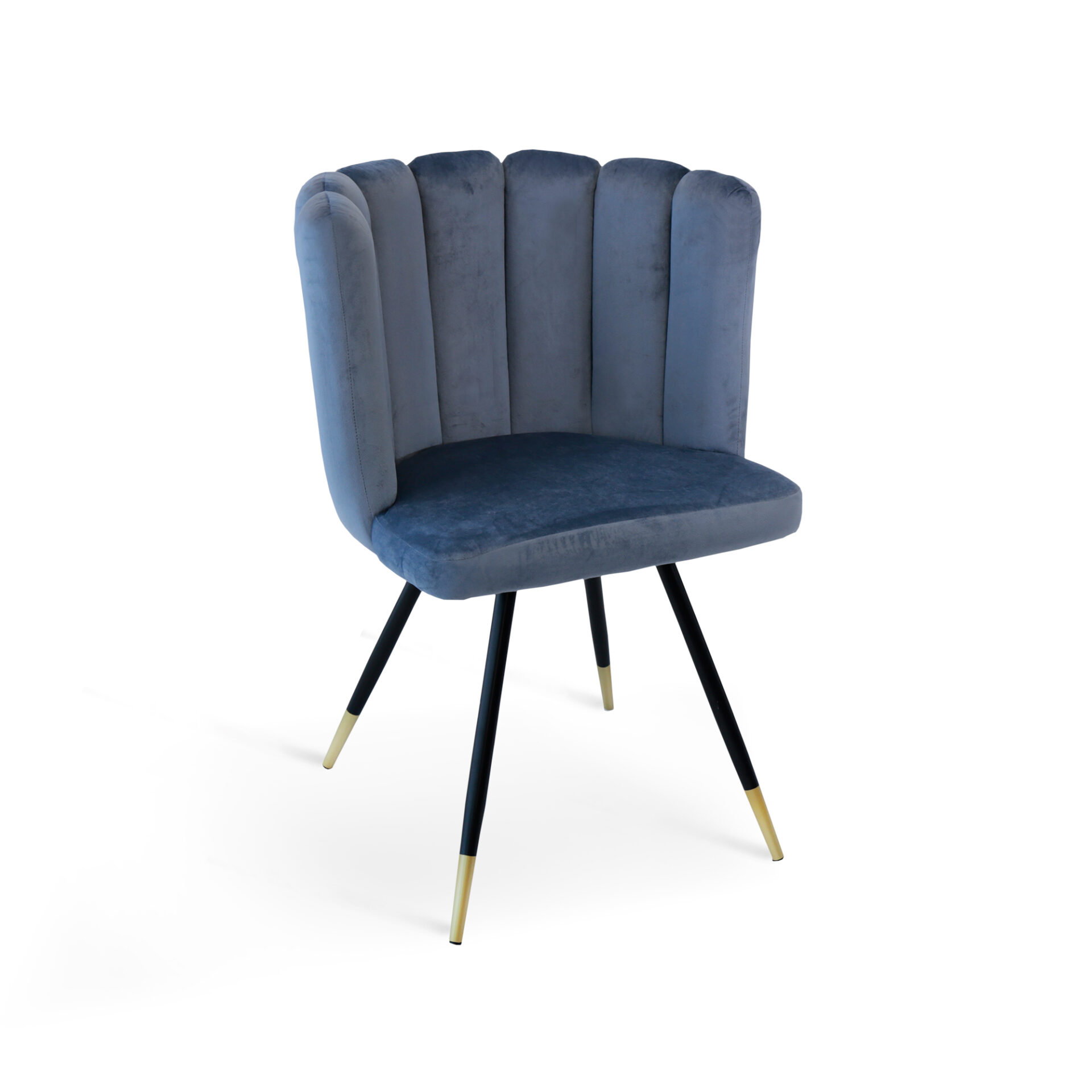 8052283265234_4 SEDIA FRIDA VELLUTO BLUE GREY - immagine 1
