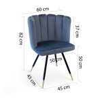SEDIA FRIDA VELLUTO BLUE GREY - immagine 6