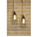 Lampada da soffitto Origin nera corda iuta - immagine 4