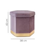 POUF CONTENITORE SUSY VELLUTO LILLA - immagine 2