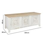 Cassapanca Taste legno massello bianco anticato - immagine 5