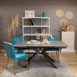 TAVOLO LUISIANA IN CERAMICA  EFFETTO MARMO