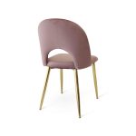 Sedia Mine velluto cipria gambe oro - immagine 3
