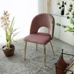 Sedia Mine velluto cipria gambe oro - immagine 5