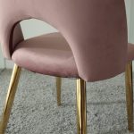 Sedia Mine velluto cipria gambe oro - immagine 8