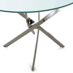 Tavolo Royal vetro rotondo gambe cromate - immagine 4