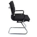 POLTRONA MITO ATTESA ECOPELLE NERO/CROMATA - immagine 3