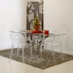 Tavolo Royal vetro rettangolare gambe cromate - immagine 3